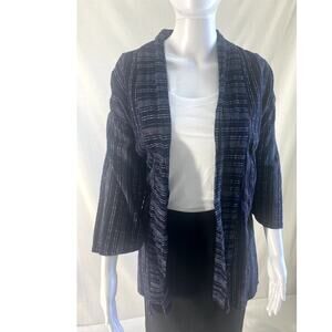 BCBG Max Azaria Navy Cream Kimono Style Jacket Size XS/Small